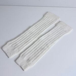 Ivory Ribbed Knit Leg Warmers OS